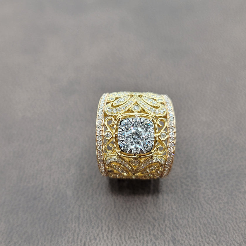 Opulent Custom Design Couture Cocktail Fashion Ring in 18K Gold | Gemmas Jewelers