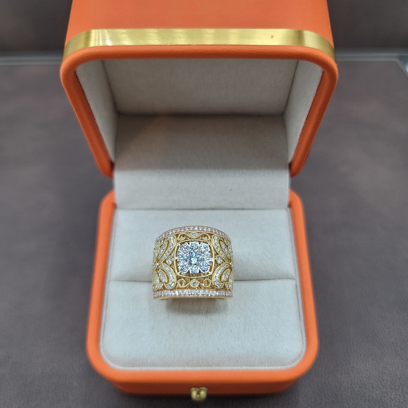 Opulent Custom Design Couture Cocktail Fashion Ring in 18K Gold | Gemmas Jewelers