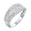 Opulent Round & Baguette Diamond Ring Cigar Band 14K| Gemmas Jewelers 2