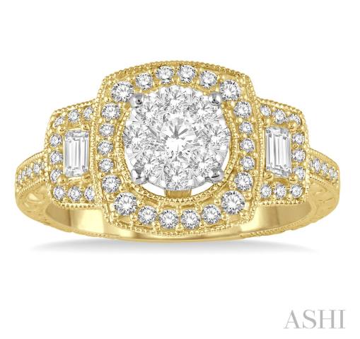Outstanding Round Shape Halo Lovebright Diamond Engagement Ring in 14K Gold | Gemma's Jewelers