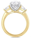 Oval Shape Trillion Cut & Round Diamond Semi Mount Engagement Ring in 14K Gold | Gemma's Jewelers