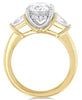 Oval Shape Trillion Cut & Round Diamond Semi Mount Engagement Ring in 14K Gold | Gemma's Jewelers