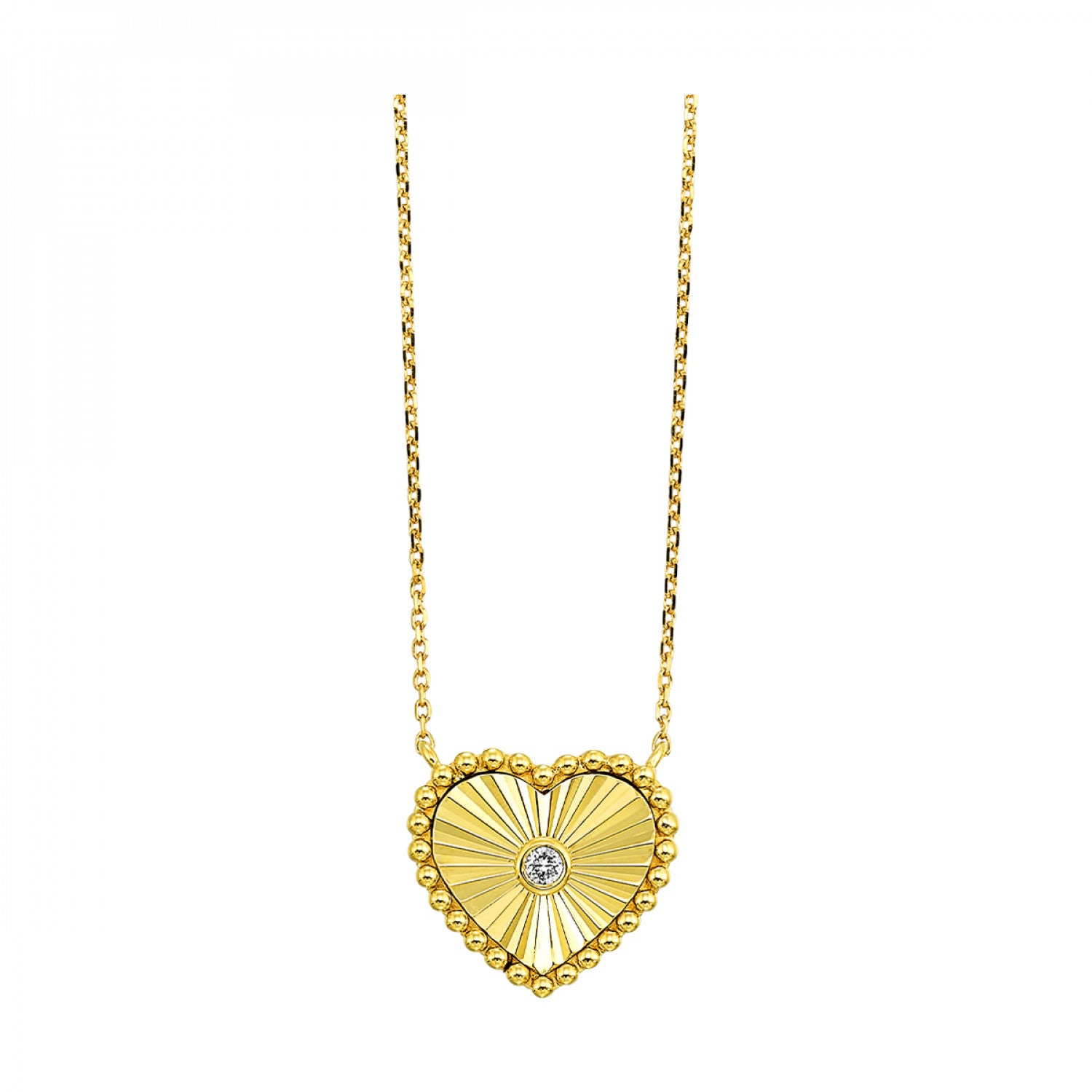 Bold & Beautiful Diamond Heart Necklace in  Yellow Gold