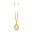 Sophisticated Pear Shape Diamond Solitaire Necklace in 14K Yellow Gold