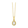 Sophisticated Pear Shape Diamond Solitaire Necklace in 14K Yellow Gold