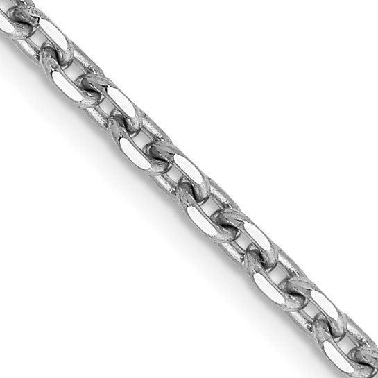14K White Gold 2.5mm Diamond Cut Chain with Lobster Clasp