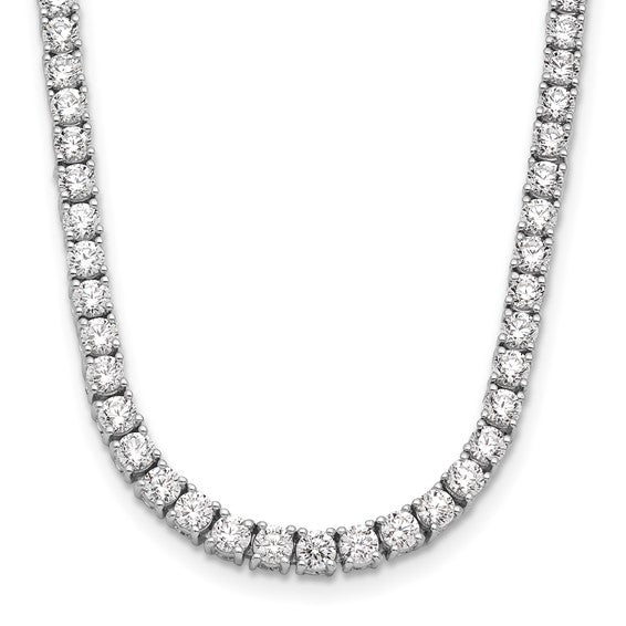 Exquisite Lab Grown 10 Carat Diamond Tennis Straight Necklace in 14K Gold