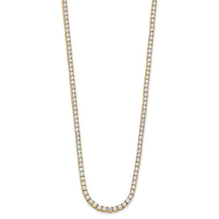 Exquisite Lab Grown 10 Carat Diamond Tennis Straight Necklace in 14K Gold