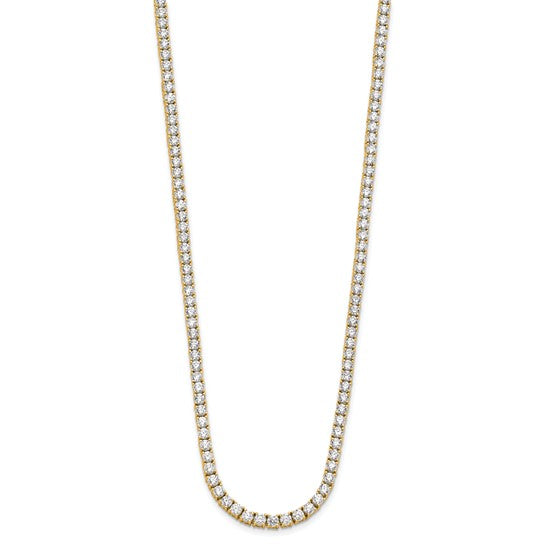 Exquisite Lab Grown 29 Carat Diamond Tennis Straight Necklace in 14K Gold