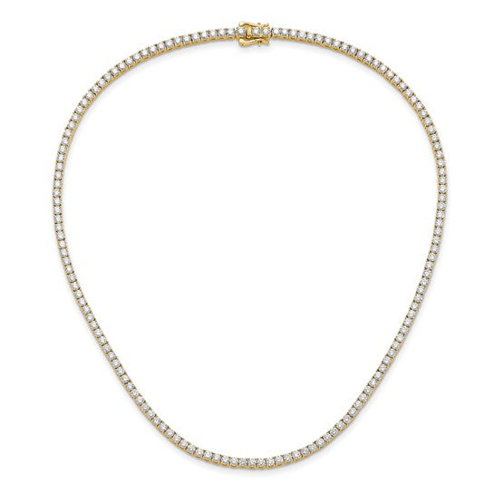 Exquisite Lab Grown 10 Carat Diamond Tennis Straight Necklace in 14K Gold