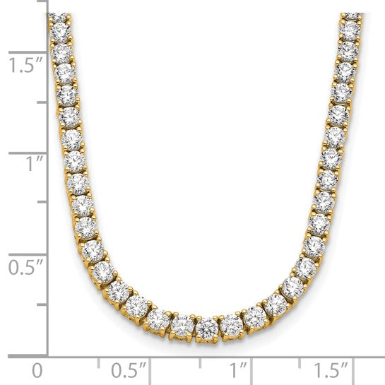 Exquisite Lab Grown 29 Carat Diamond Tennis Straight Necklace in 14K Gold