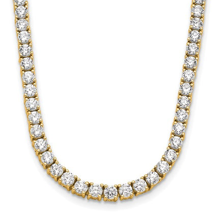 Exquisite Lab Grown 10 Carat Diamond Tennis Straight Necklace in 14K Gold