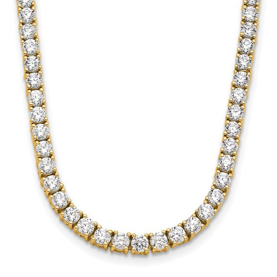 Exquisite Lab Grown 29 Carat Diamond Tennis Straight Necklace in 14K Gold