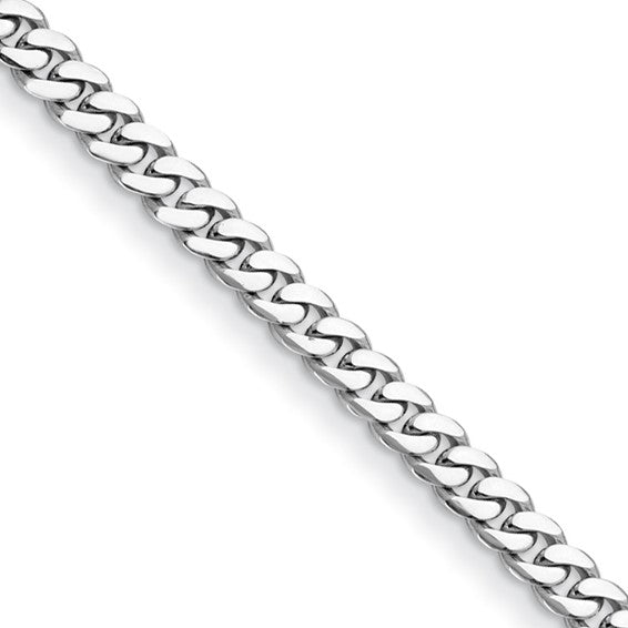 Platinum 7.1mm Solid Curb Link Bracelet