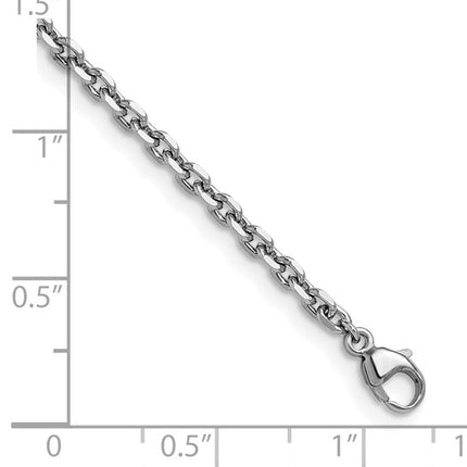 Platinum Polished and Diamond-cut 2.6mm Solid Cable 20 Inch Chain