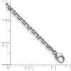 Platinum Polished and Diamond-cut 2.6mm Solid Cable 20 Inch Chain