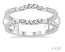 Prestigious Baguette and Round Cut Diamond Insert Wedding Ring in 14K White Gold | Gemmas Jewelers