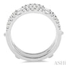 Prestigious Baguette and Round Cut Diamond Insert Wedding Ring in 14K White Gold | Gemmas Jewelers