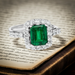 Couture LeVian Diamond & Costa Smeralda Emerald Ring in Platinum
