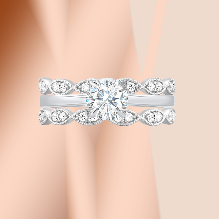 14K Diamond Stackable Band