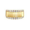 Mid Century Design Faceted Diamond Cigar Band in 14K Gold