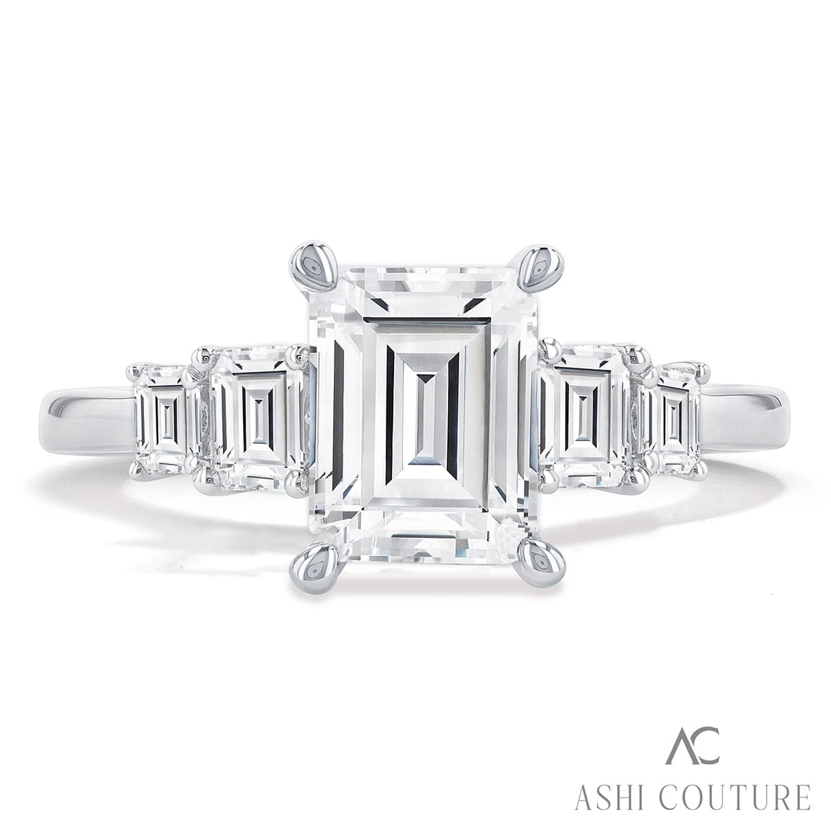 Radiant Couture Emerald Cut Diamond Engagement Ring 14K | Gemmas Jewelers