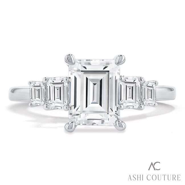 Radiant Couture Emerald Cut Diamond Engagement Ring 14K | Gemmas Jewelers