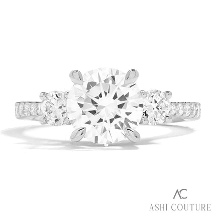 Radiant Couture 3-Stone Diamond Engagement Ring 14K | Gemmas Jewelers