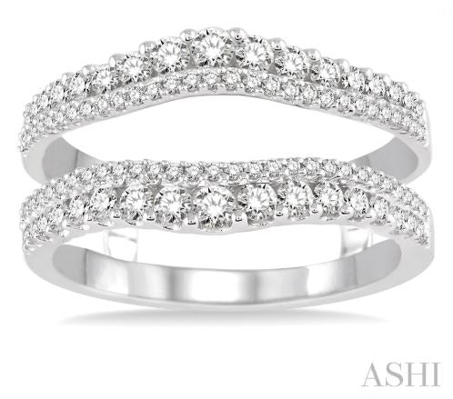 Radiant Design Round Diamond Insert Wedding Ring in 14K White Gold | Gemmas Jewelers