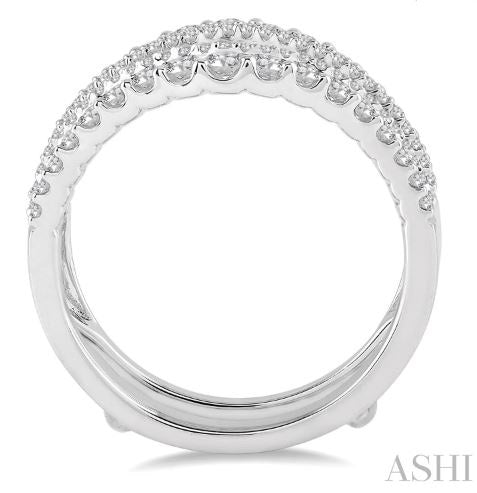 Radiant Design Round Diamond Insert Wedding Ring in 14K White Gold | Gemmas Jewelers