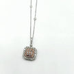 Rare & Elegant Pave Set Cushion Shape Pink Diamond Pendant in 14K Gold | Gemma's Jewelers