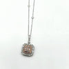 Rare & Elegant Pave Set Cushion Shape Pink Diamond Pendant in 14K Gold | Gemma's Jewelers