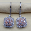 Rare & Elegant Pave Set Pink Diamond Drop Earrings in 14K | Gemma's Jewelers