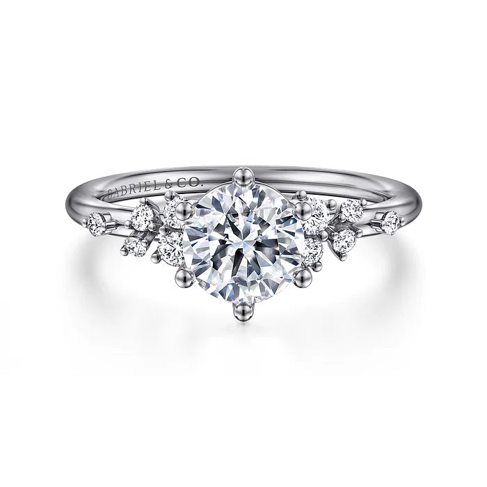 Unique Cluster Round Engagement Ring