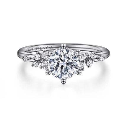 Unique Cluster Round Engagement Ring