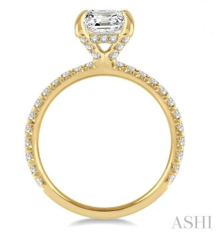 Refined Yet Bold Cushion Shape Diamond Engagement Ring in 14K Yellow Gold | Gemmas Jewelers