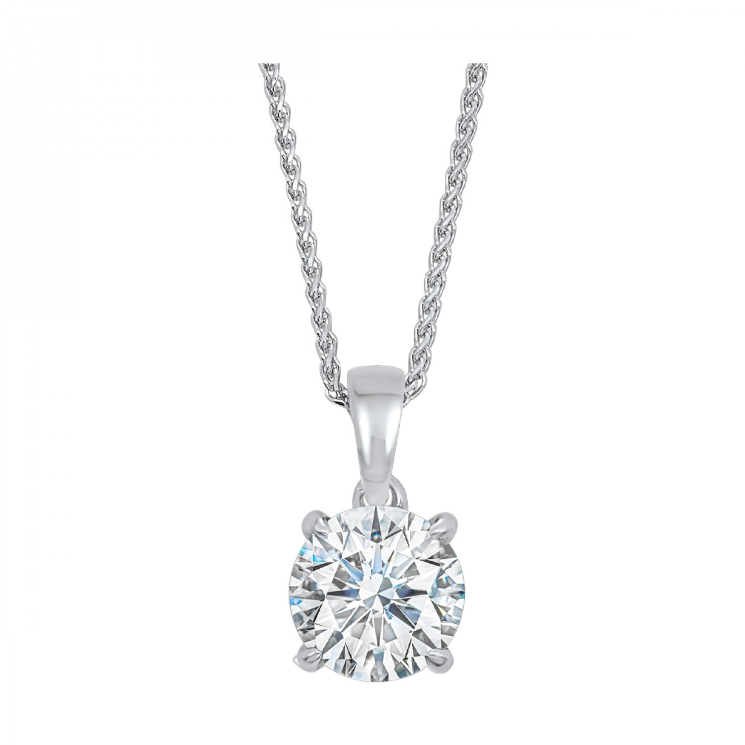 Classic Design Elegant Solitaire Diamond Pendant in 14K Gold | Gemma's Jewelers