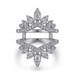 14K White Gold Bursting Chevron Diamond Ring Enhancer - 0.95 ct