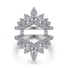 14K White Gold Bursting Chevron Diamond Ring Enhancer - 0.95 ct