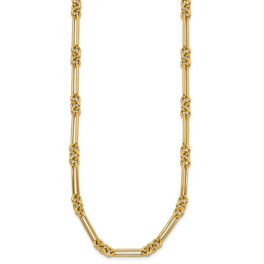 14K Polished Fancy Link Necklace