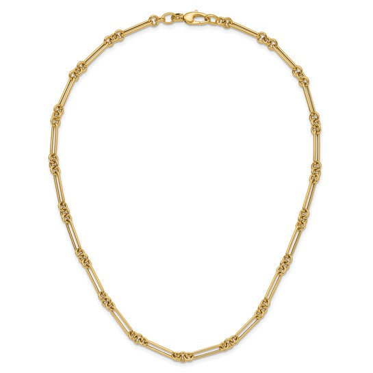 14K Polished Fancy Link Necklace