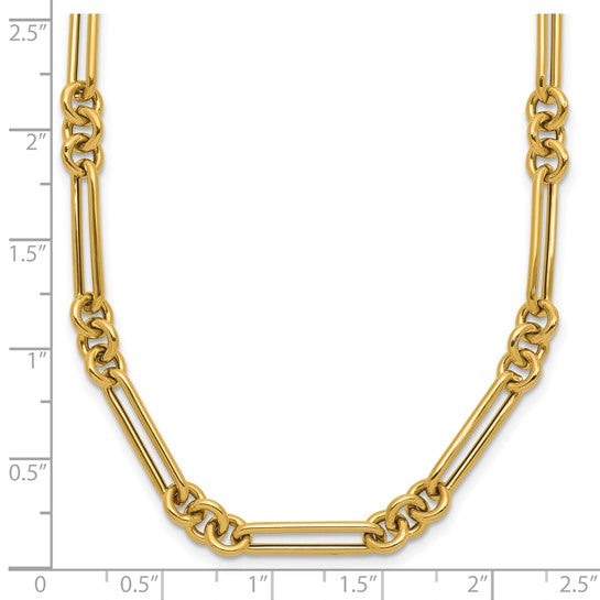 14K Polished Fancy Link Necklace