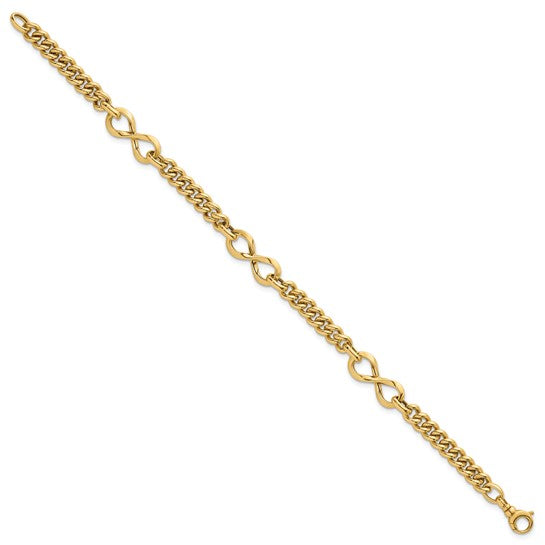 14k Gold Italian Infinity Bracelet