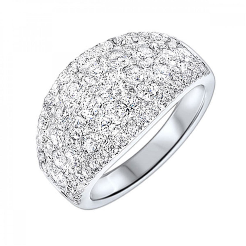 Scintillating Dome Shape Diamond Ring Cigar Band 14K| Gemmas Jewelers 1