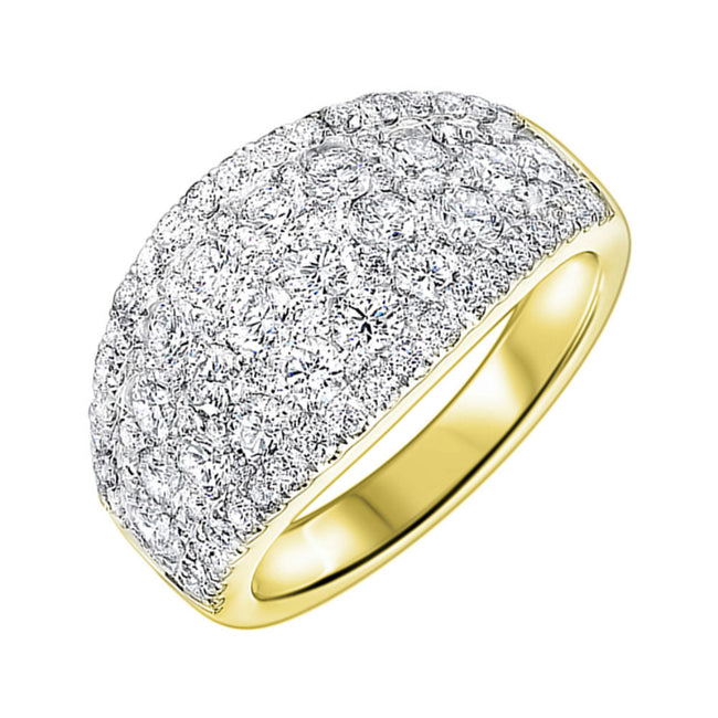 Scintillating Dome Shape Diamond Ring Cigar Band 14K| Gemmas Jewelers 2