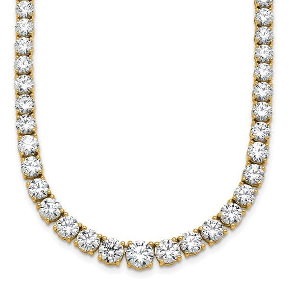 Scintillating Lab Grown 28ct Round Diamond Graduated Necklace 14K | Gemmas Jewelers 1