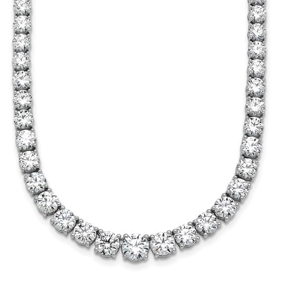 Scintillating Lab Grown 28ct Round Diamond Graduated Necklace 14K | Gemmas Jewelers 2