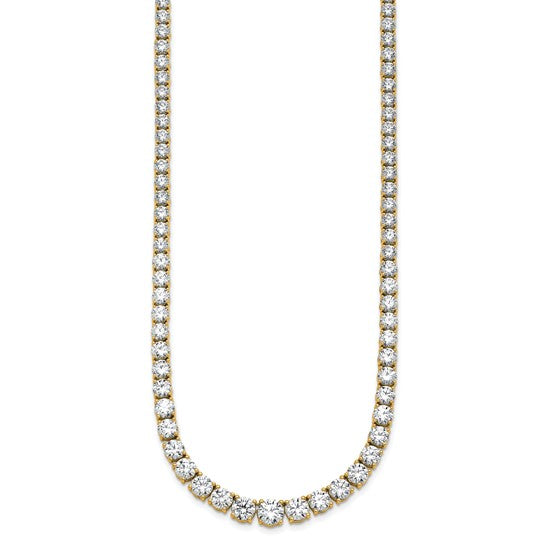 Scintillating Lab Grown 28ct Round Diamond Graduated Necklace 14K | Gemmas Jewelers 3