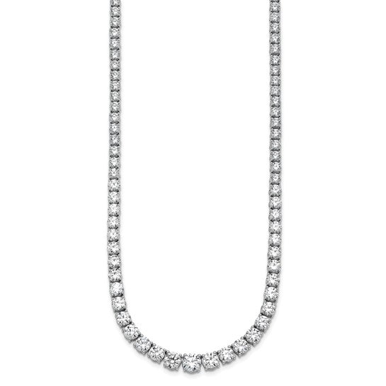 Scintillating Lab Grown 28ct Round Diamond Graduated Necklace 14K | Gemmas Jewelers 4