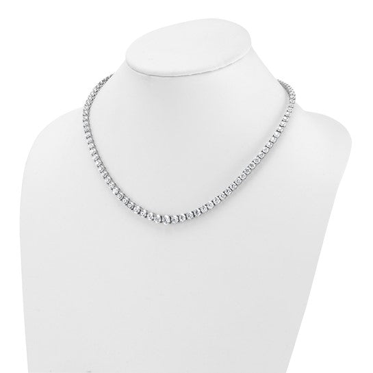 Scintillating Lab Grown 28ct Round Diamond Graduated Necklace 14K | Gemmas Jewelers 6